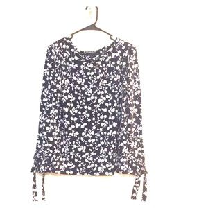 Floral Print Top with Bow Sleeves